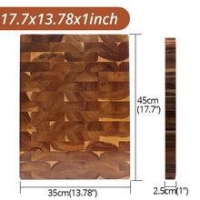Load image into Gallery viewer, EXTRA LARGE Cutting Board, Rectangle End Grain Butcher Block, Kitchen Chopping Boards, Acacia Wood, 18 x 12 x 1.4 Inch