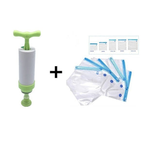 Vacuum Food Bag Sealer Hand Pump Food Sealer Vacuum Reusable Silicone Food Bag  Home kitchen Storage zip packs vacuum sealer