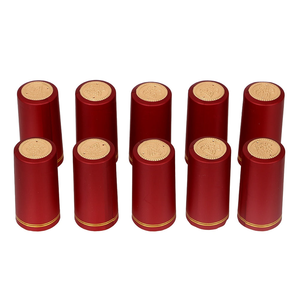 10pcs/lot Wine Bottle Cover Wine Bottle Seal Barware Accessories PVC Heat Shrink Cap Bar Party Supplies for Home Brewing