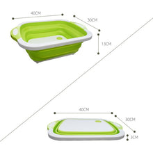 Load image into Gallery viewer, Kitchen Chopping Block Foldable Cutting Board with Colanders Kitchen Chopping Boards Washing Basket Drain Kitchen Organizer
